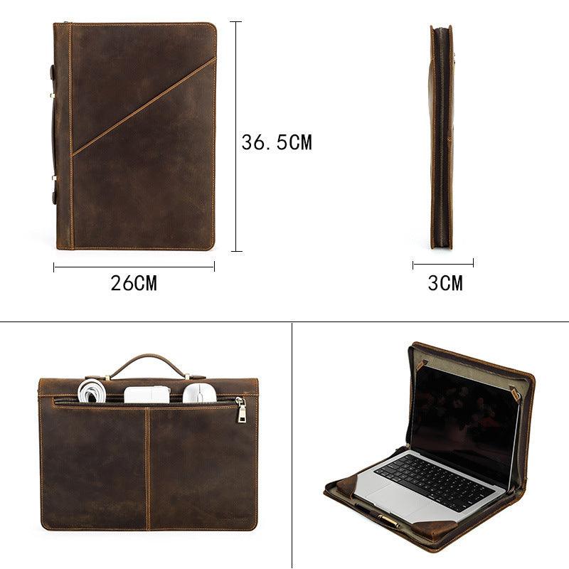 14.2-inch Genuine Leather Protective Case Laptop Handbag | premium quality leather bag - Aspire Shop