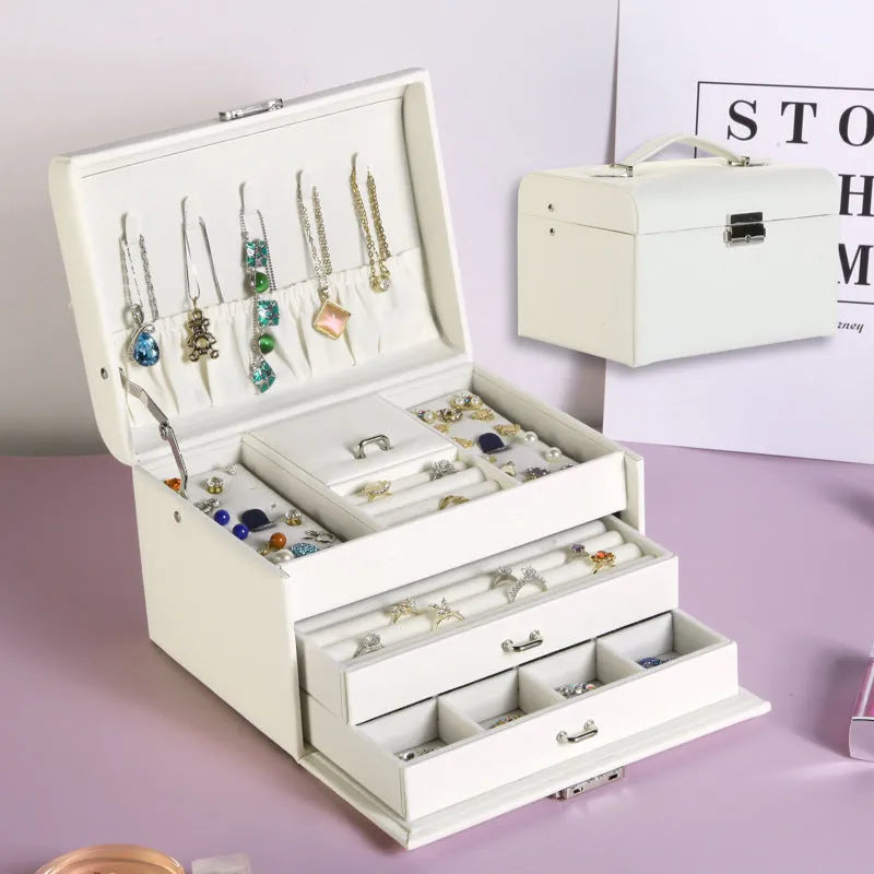 Exclusive European Three-layer Large-capacity Jewelry Storage Box