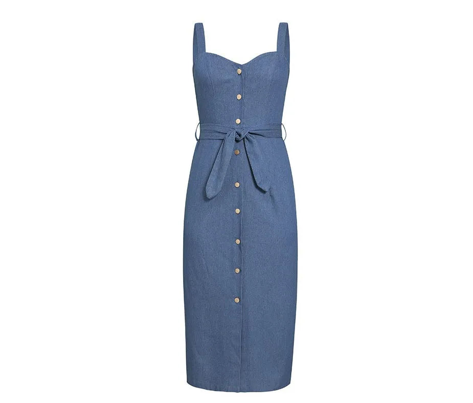 Long Denim suspender dress | 5 star rated, comfortable, high quality