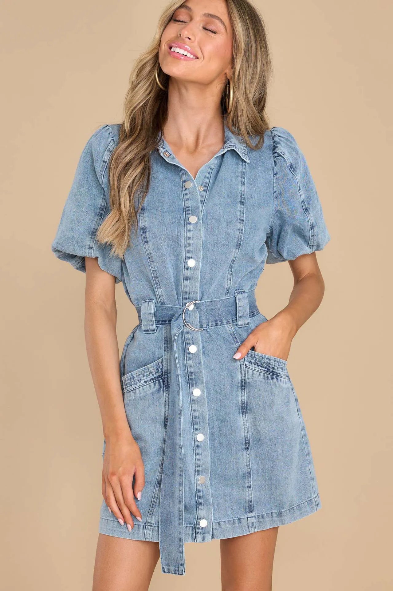 Denim Short Sleeve Dress