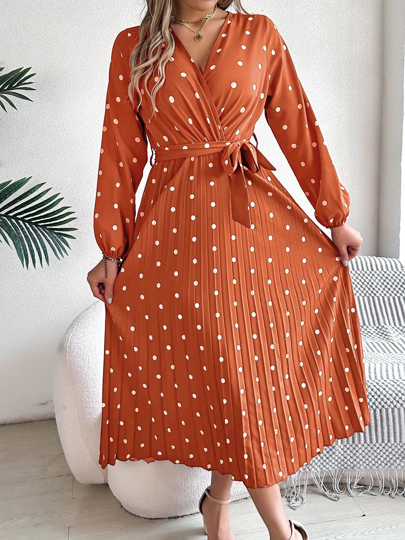 Elegant Polka Dot Dress