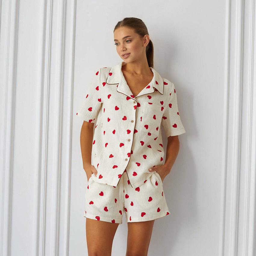 2 pcs Heart Cotton Pajamas | High quality Easy and comfortable - Aspire Shop