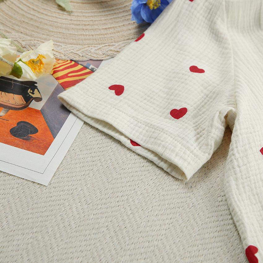 2 pcs Heart Cotton Pajamas | High quality Easy and comfortable - Aspire Shop