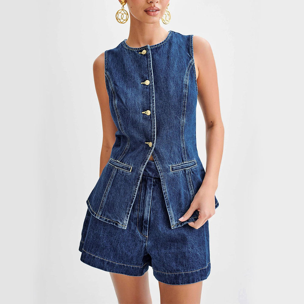 Mona™ | Denim summer Suit