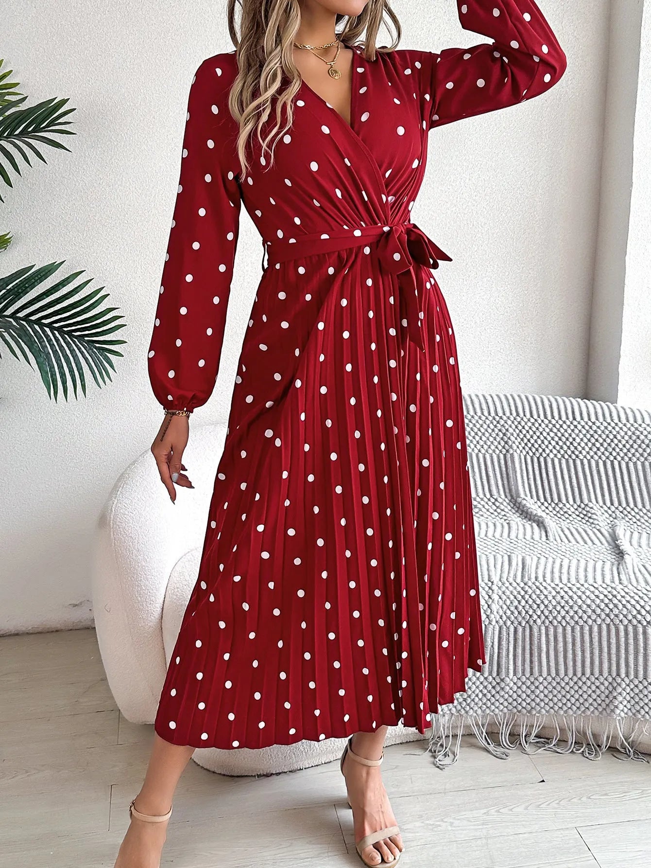 Elegant Polka Dot Dress