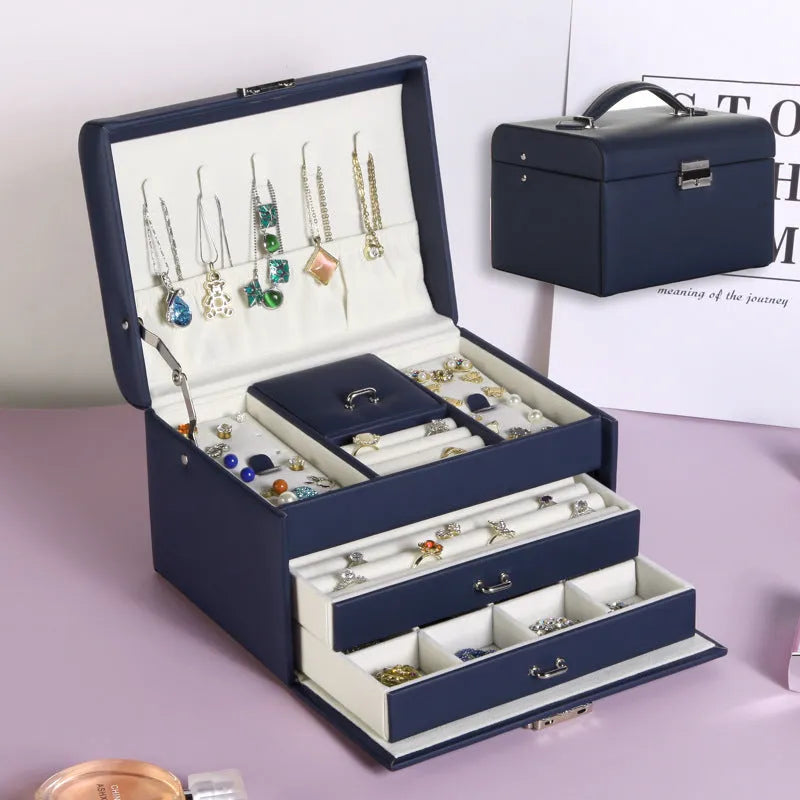 Exclusive European Three-layer Large-capacity Jewelry Storage Box