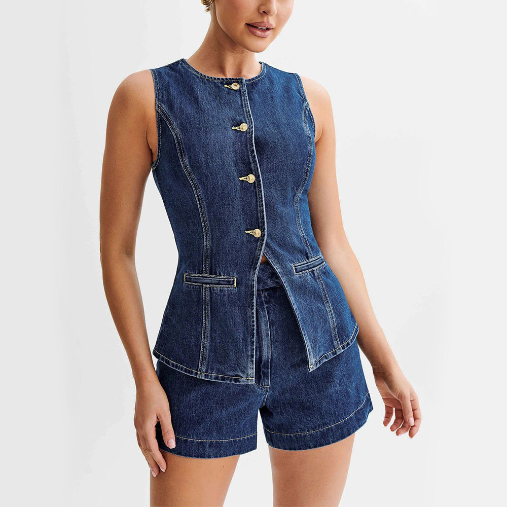 Mona™ | Denim summer Suit