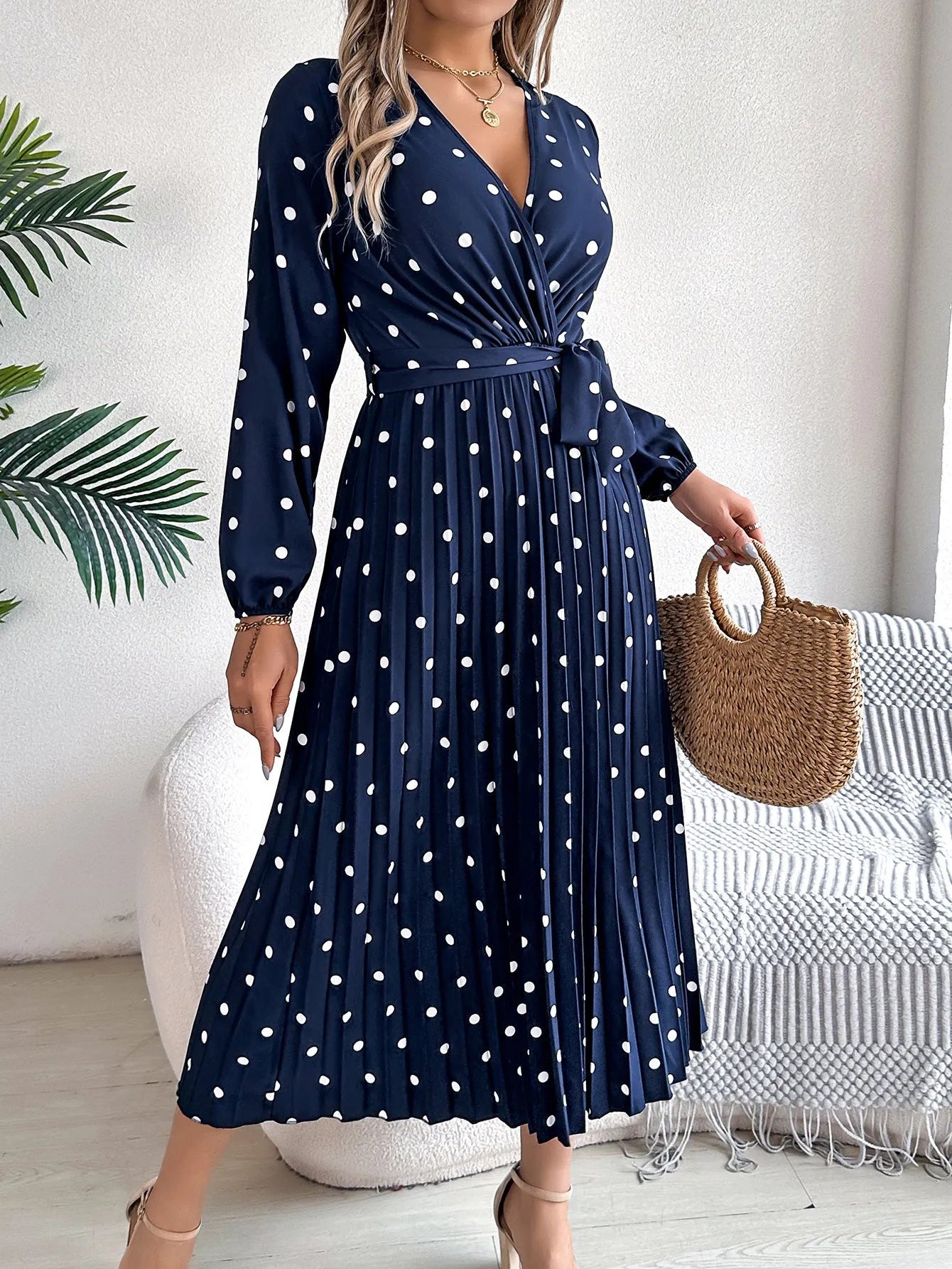 Elegant Polka Dot Dress