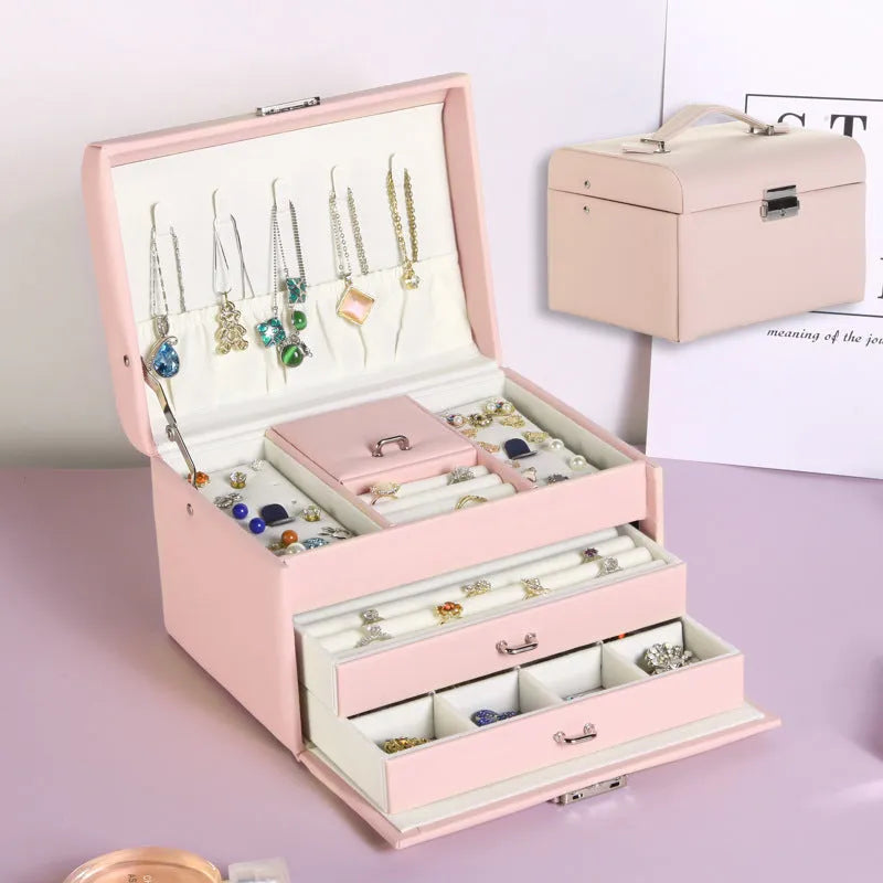 Exclusive European Three-layer Large-capacity Jewelry Storage Box