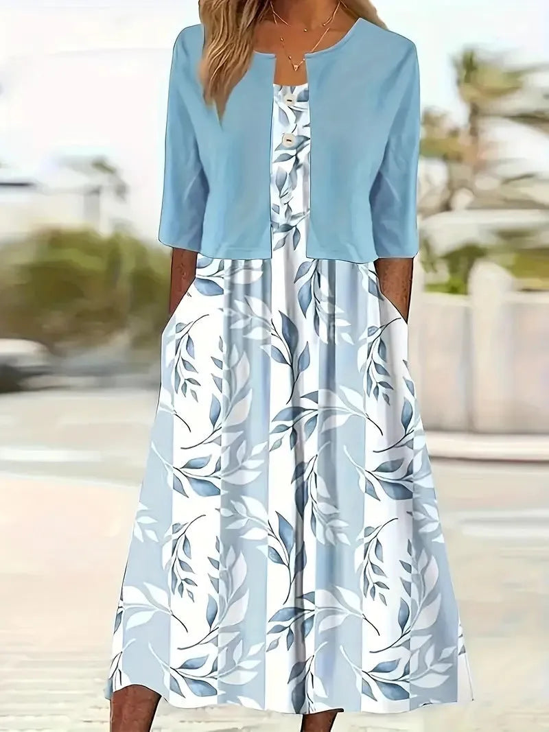 Elegant Long Skirt Two-piece Set