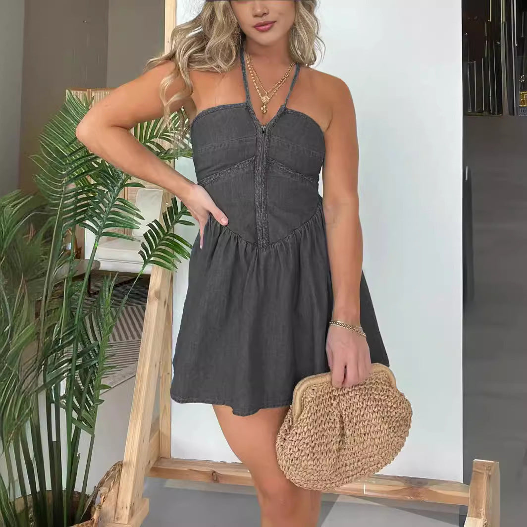 Halter Denim Dress