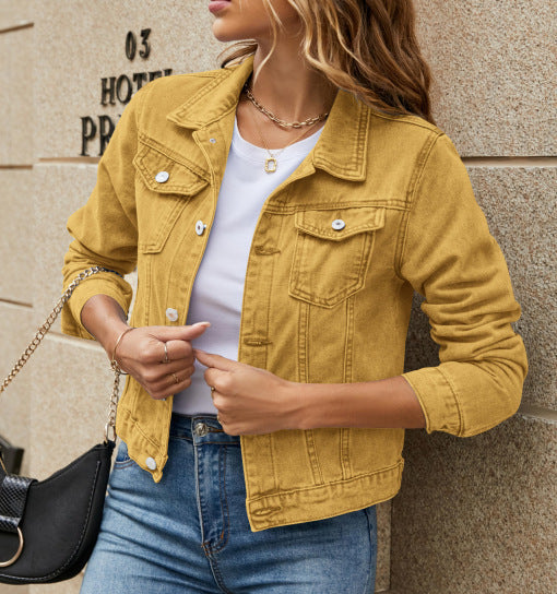 Slim Lapel Denim Jacket  | Cotton