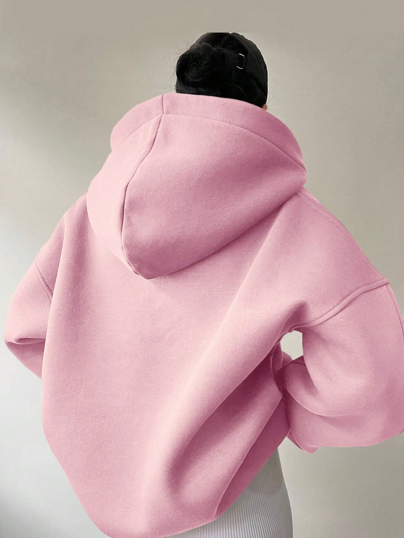 Women's Solid Color Hoodies Long Sleeve Hooded Solid Color Loose Sweater