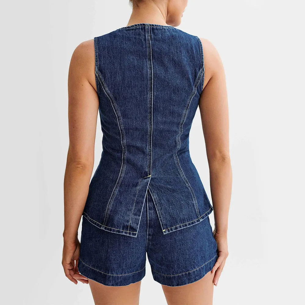 Mona™ | Denim summer Suit