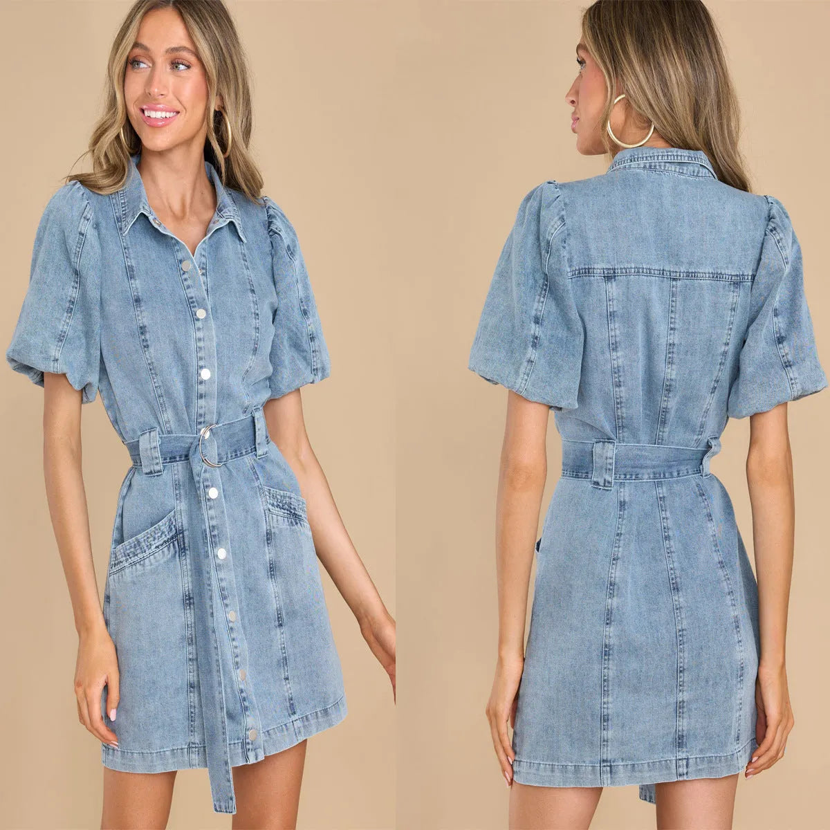 Denim Short Sleeve Dress