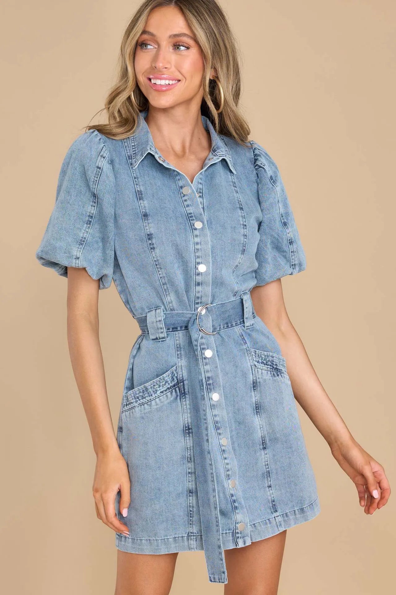 Denim Short Sleeve Dress