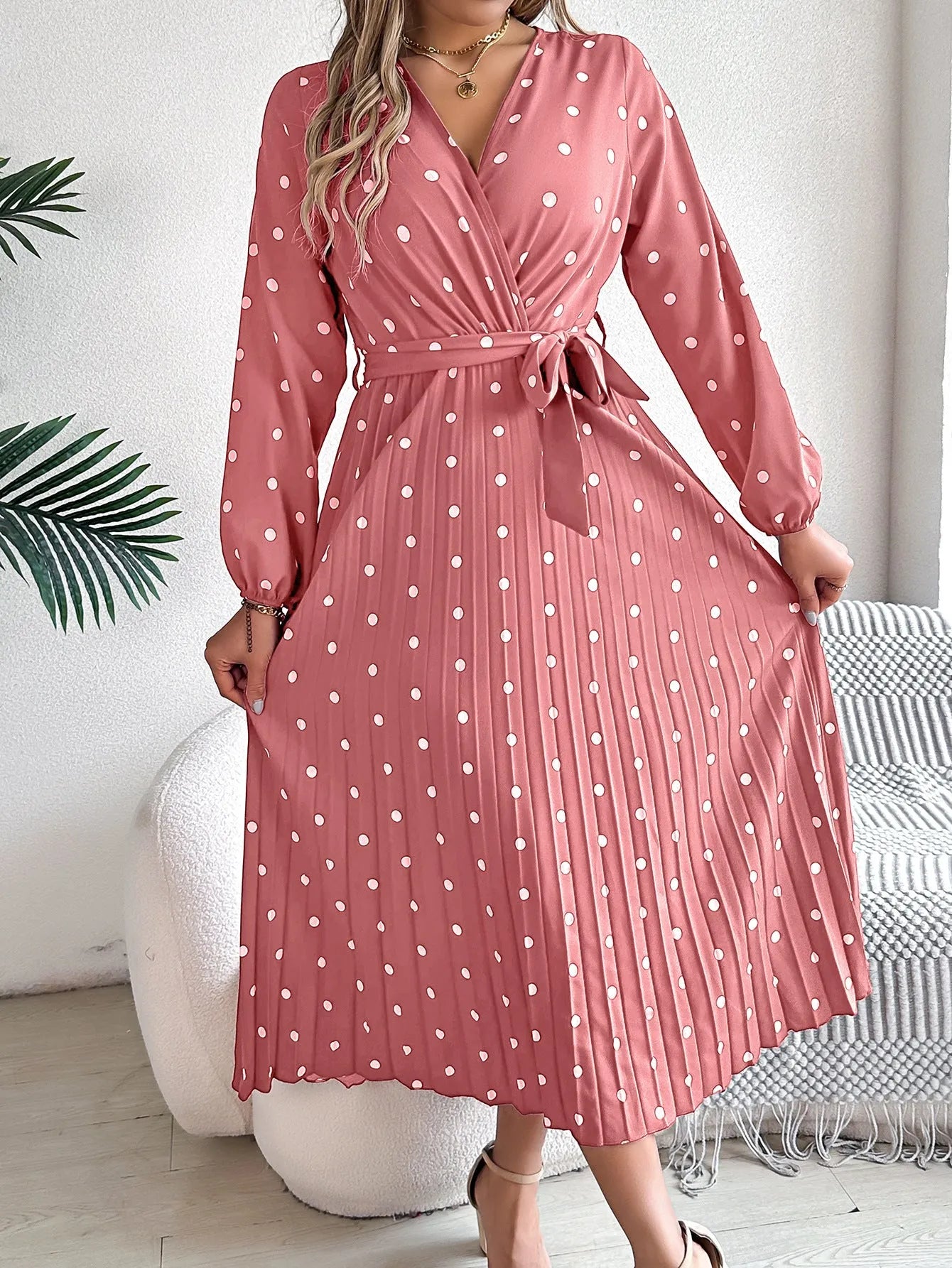 Elegant Polka Dot Dress