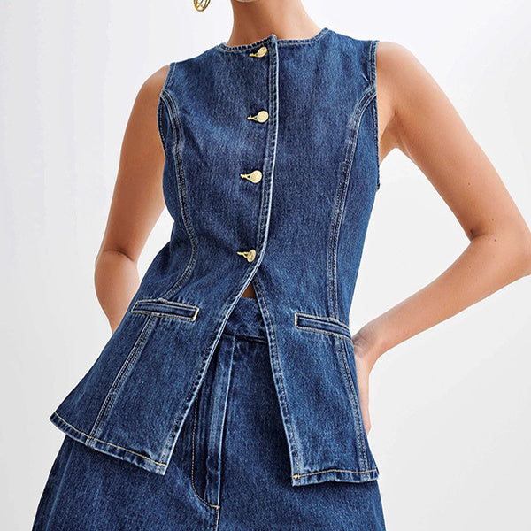 Mona™ | Denim summer Suit