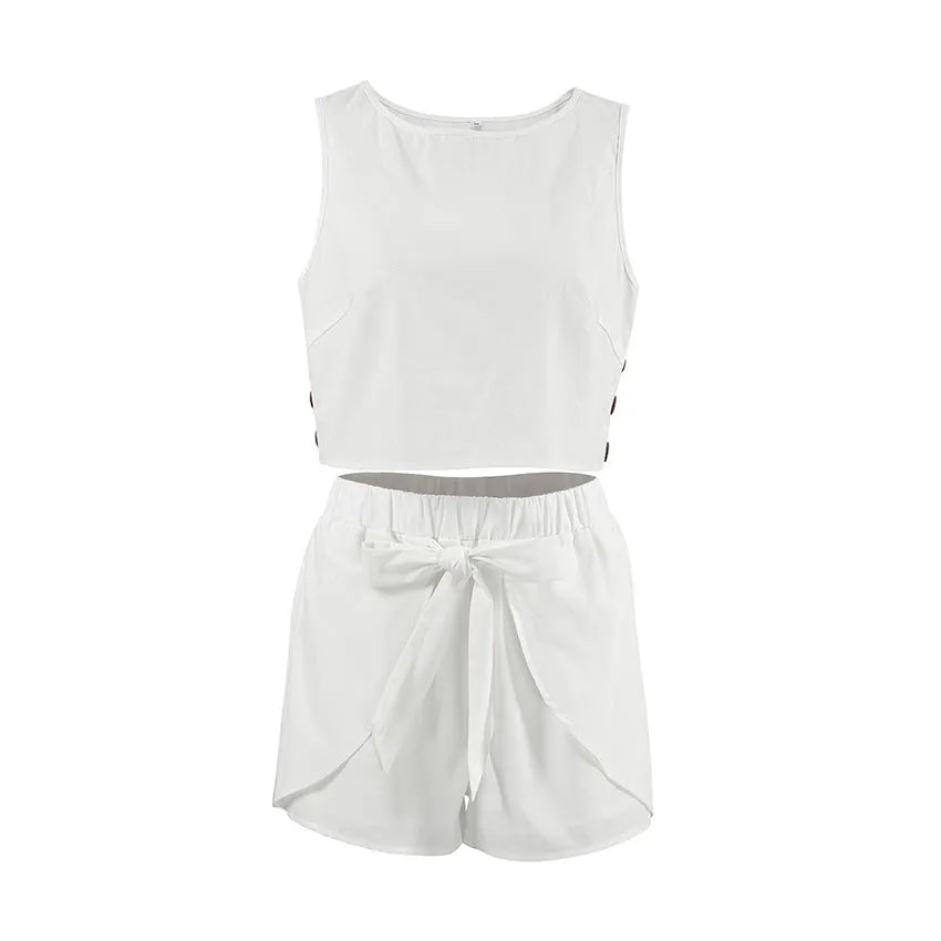 Cotton Vest Shorts Two-piece Set