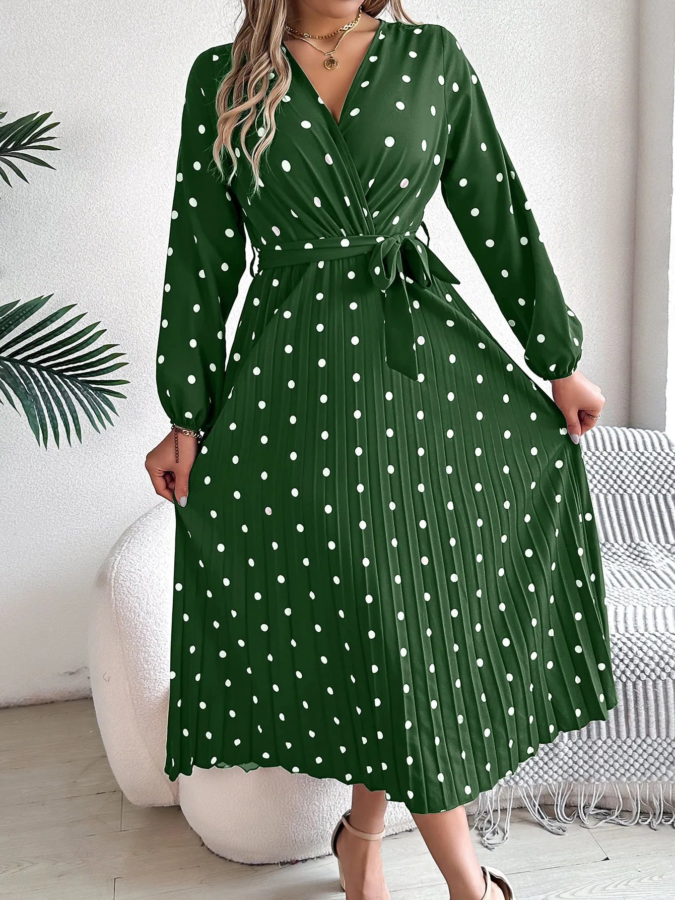 Elegant Polka Dot Dress