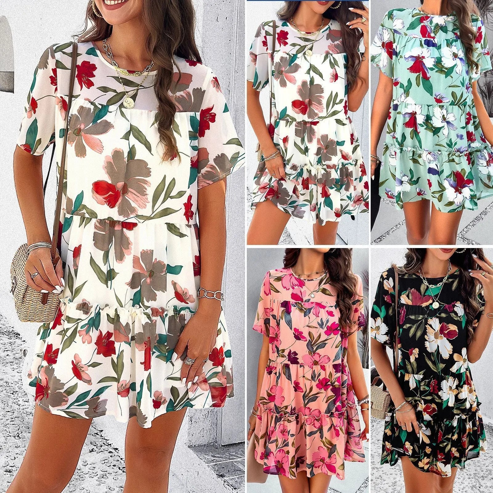 Floral Short Sleeve Dress