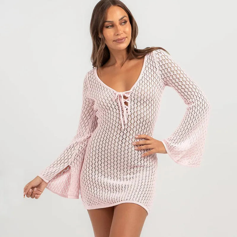 Women's Knitted Beach Bikini Swimsuit Blouse