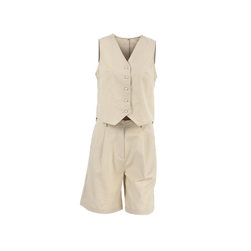 Cotton And Linen Vest | 2pcs - Aspire Shop