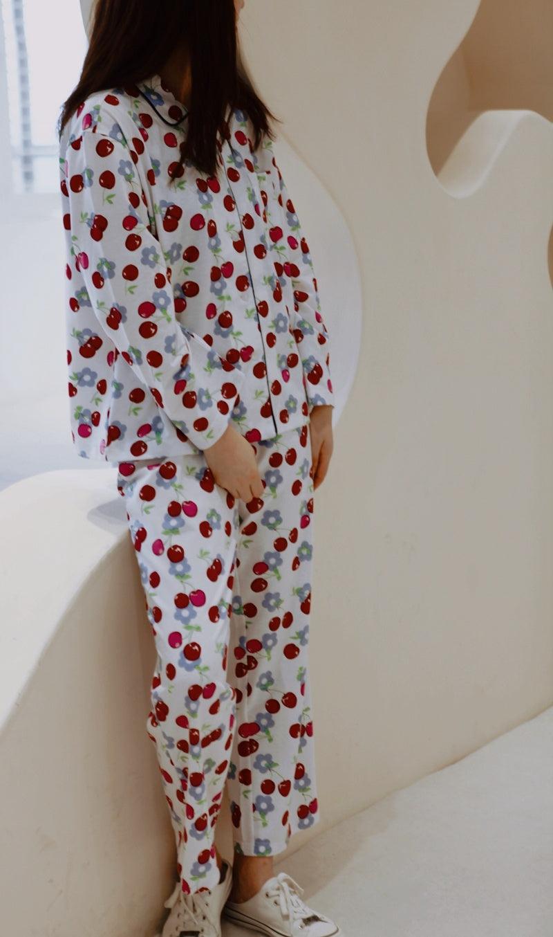 Cute Cherry Pattern Pajama Set | Pure Cotton Material - Aspire Shop