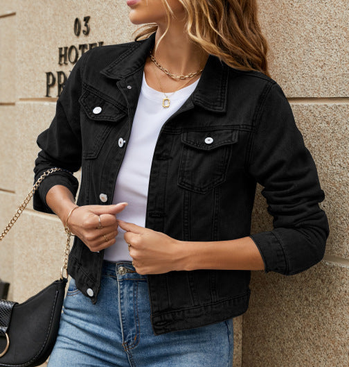 Slim Lapel Denim Jacket  | Cotton