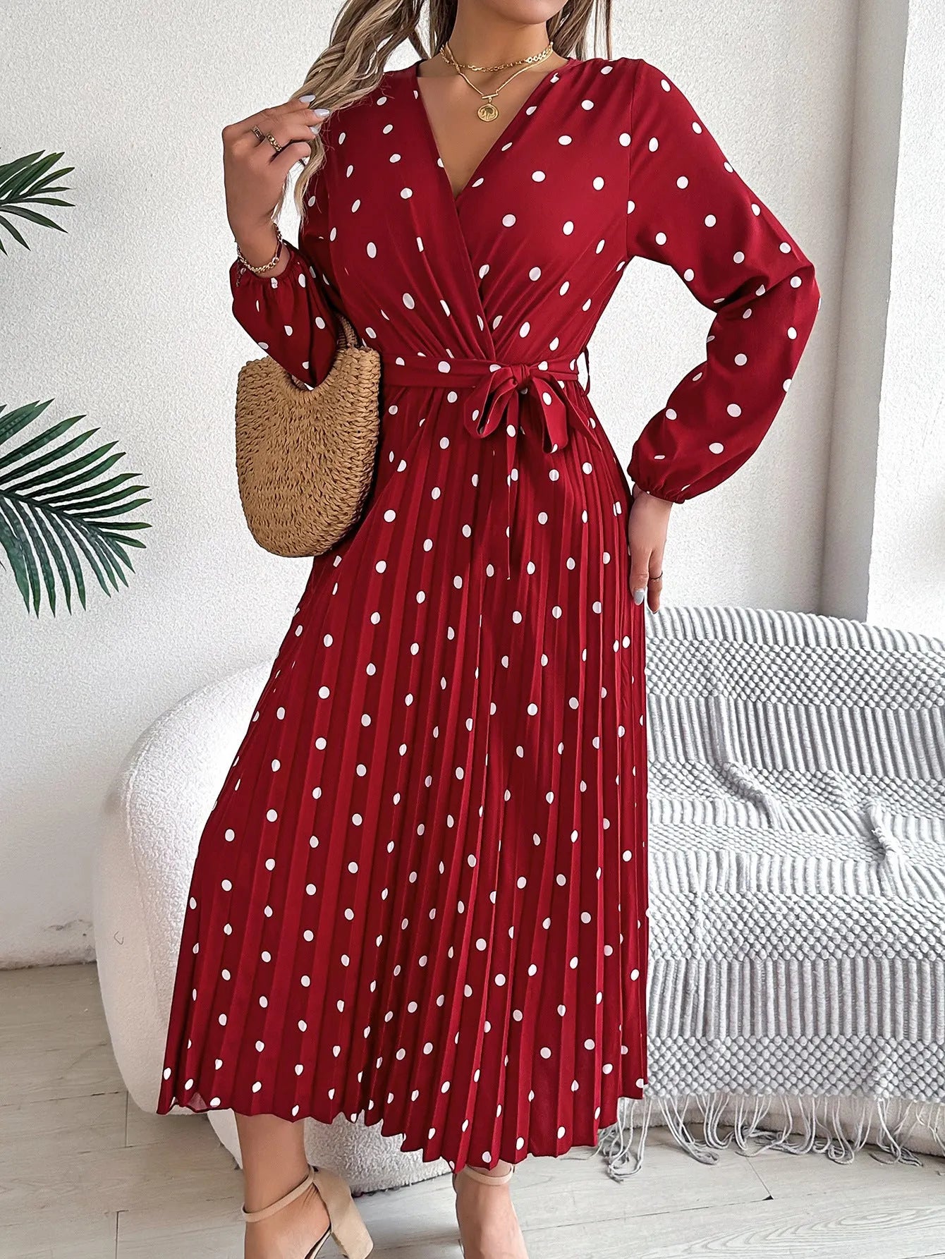 Elegant Polka Dot Dress