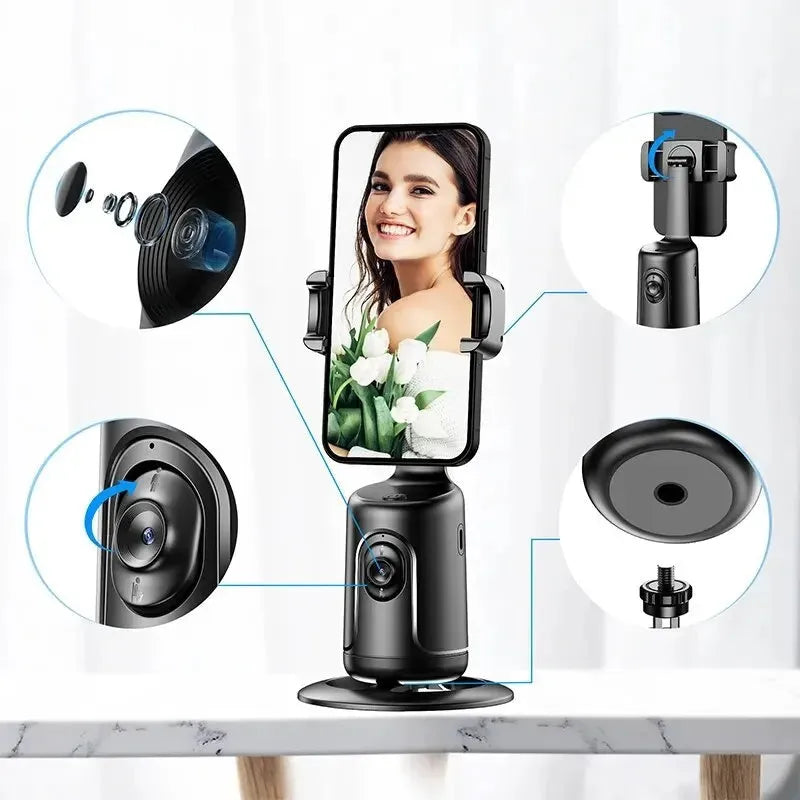 360 Gimbal | Auto Face Tracking Gimbal AI Smart Gimbal Face Tracking Auto Phone Holder For Smartphone Video Vlog Live Stabilizer Tripod