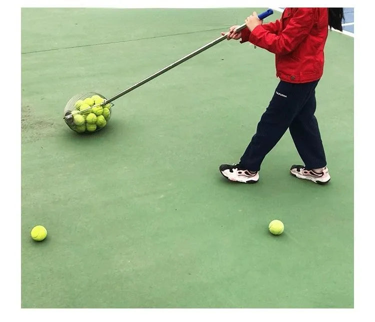 Portable Tennis Ball Picker Roller Type Basket Picking Without Bending