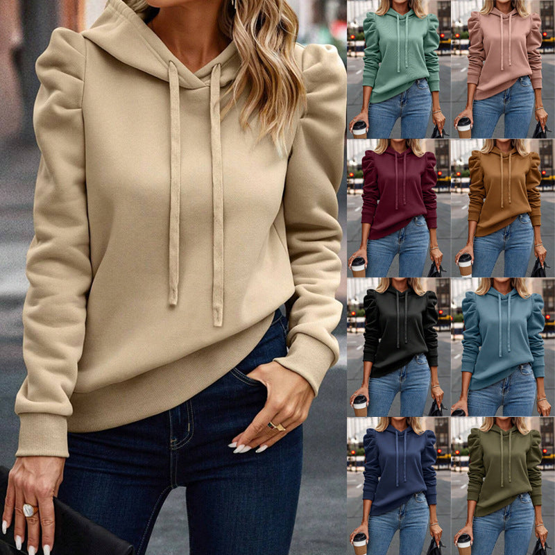 Solid Color Long-sleeved Casual Women's Top Sweater