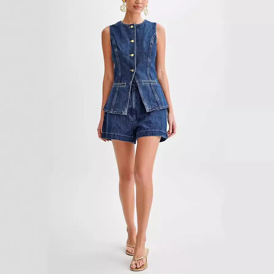 Mona™ | Denim summer Suit