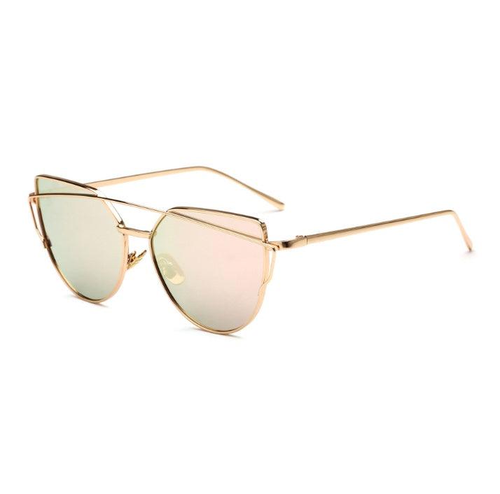 Female Vintage Gold Sunglasses - Aspire Shop