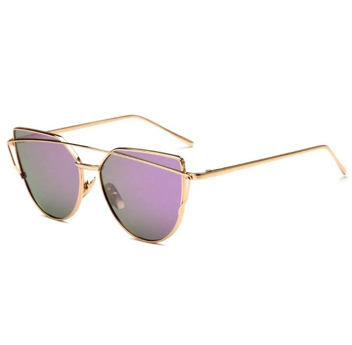 Female Vintage Gold Sunglasses - Aspire Shop