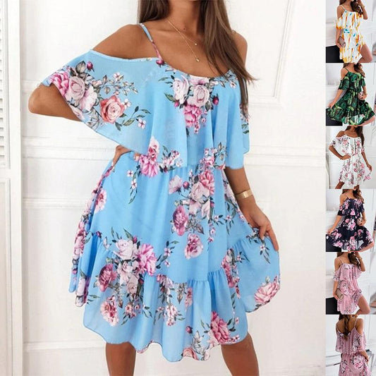 Flower Printed Dress Summer dress - Aspire Shop