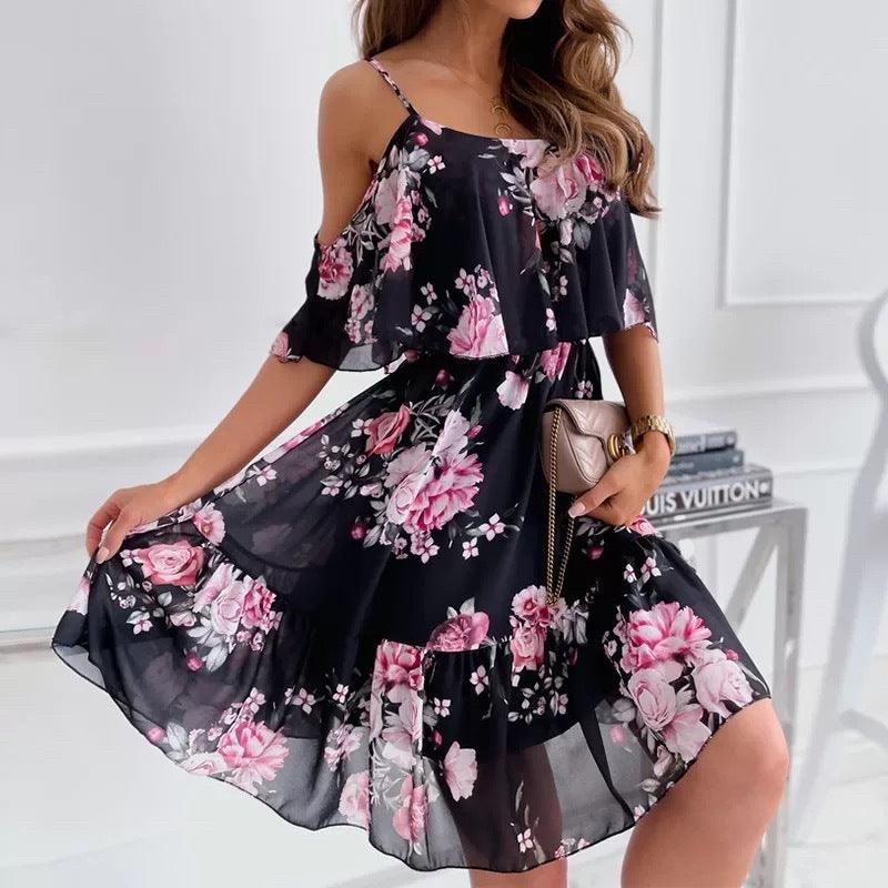 Flower Printed Dress Summer dress - Aspire Shop