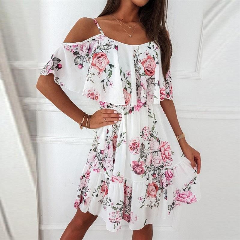 Flower Printed Dress Summer dress - Aspire Shop