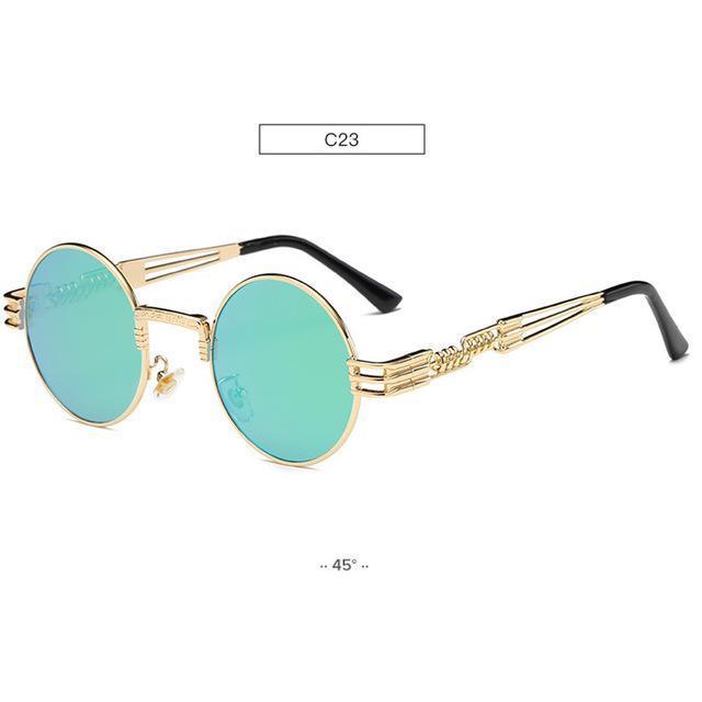 Gold Metal Fashion John Lennon Round Sunglasses - Aspire Shop