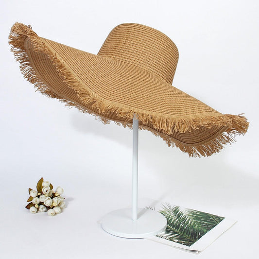 Grand chapeau de plage à bord tressé - Aspire Shop