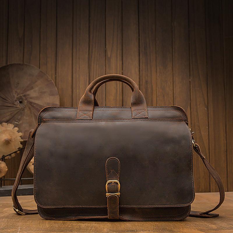 Handmade Leather Men's Business Briefcase | High quality - Aspire Shop