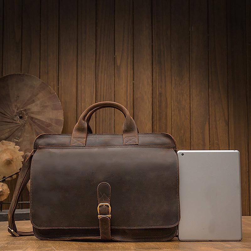 Handmade Leather Men's Business Briefcase | High quality - Aspire Shop