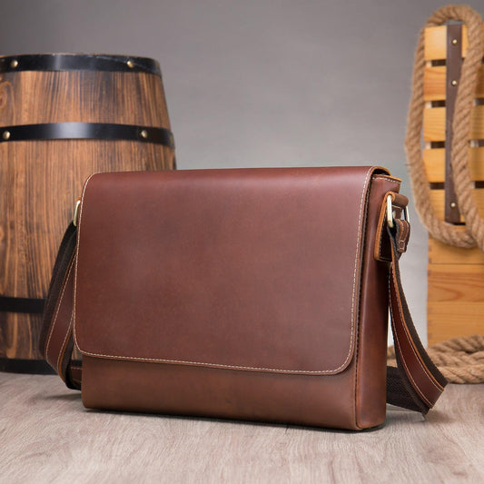 Leather Shoulder Bag Retro Messenger Bag - Aspire Shop