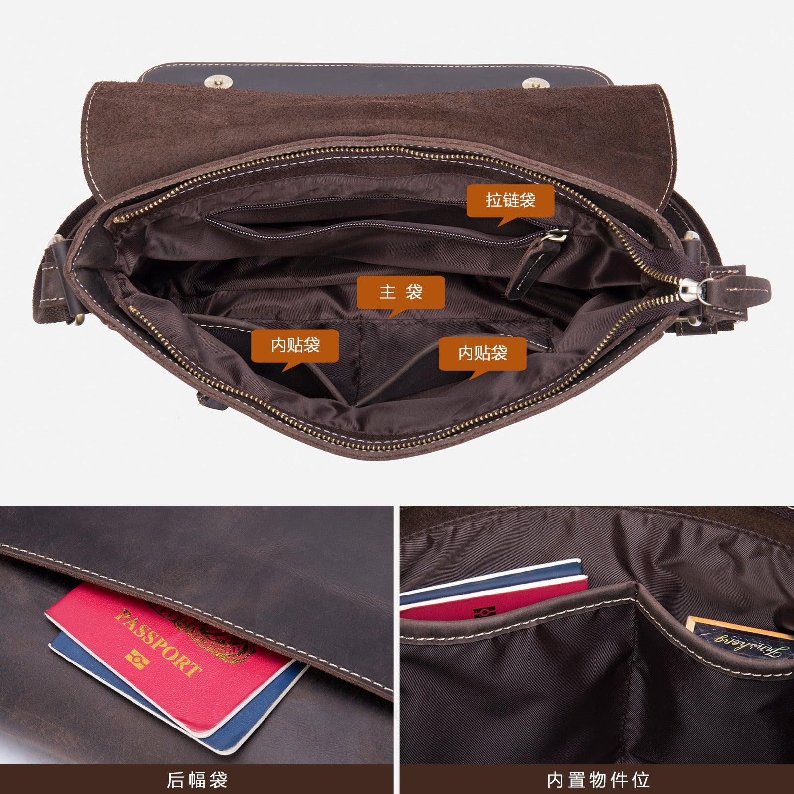 Leather Shoulder Bag Retro Messenger Bag - Aspire Shop