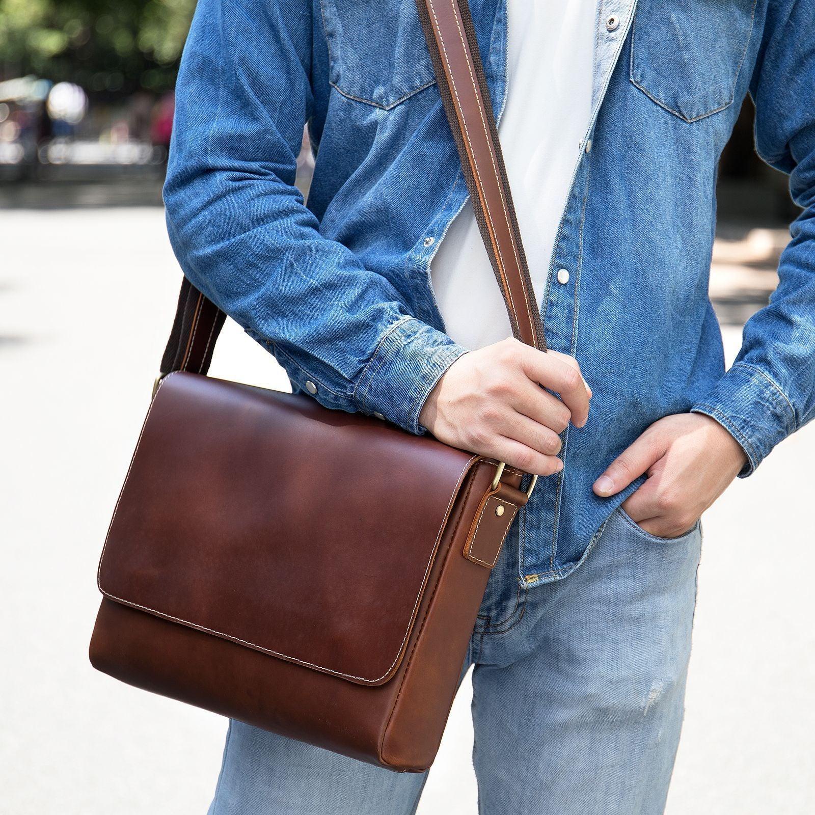 Leather Shoulder Bag Retro Messenger Bag - Aspire Shop