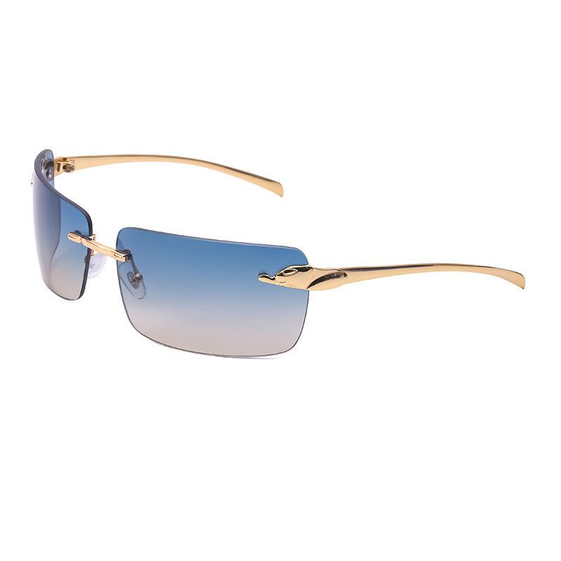 New Frameless Square European And American Large Curvature Sunglasses - Aspire Shop