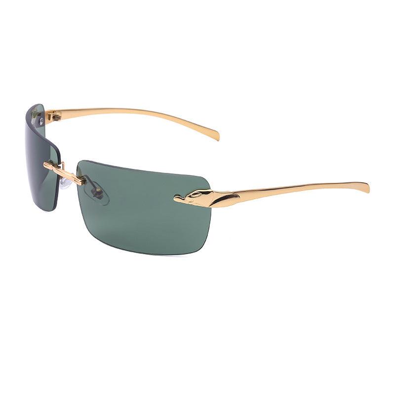 New Frameless Square European And American Large Curvature Sunglasses - Aspire Shop