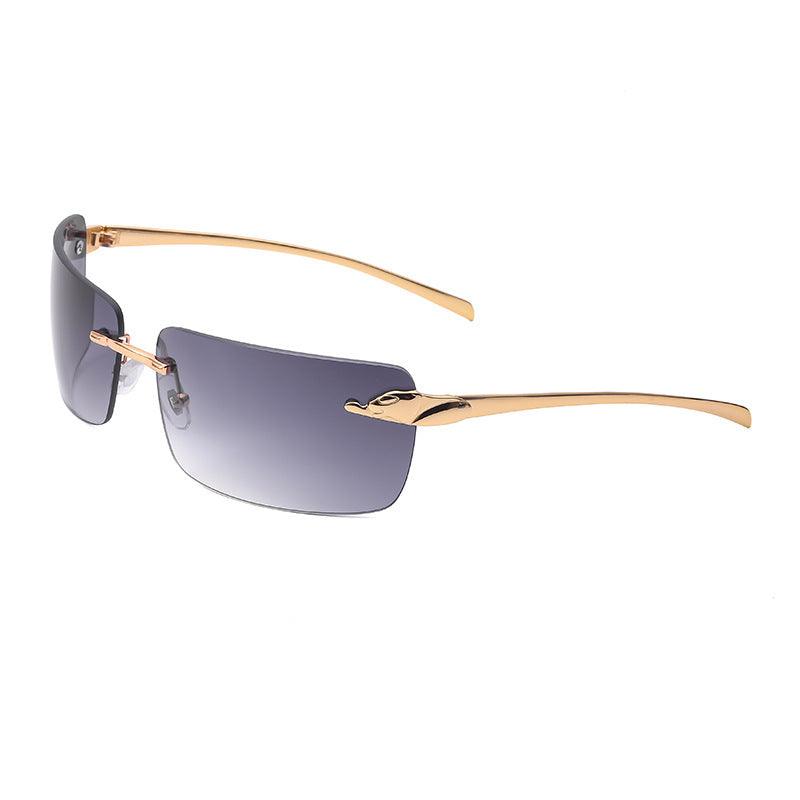 New Frameless Square European And American Large Curvature Sunglasses - Aspire Shop