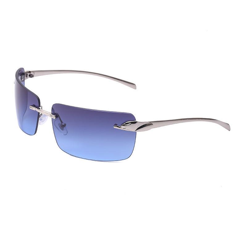 New Frameless Square European And American Large Curvature Sunglasses - Aspire Shop